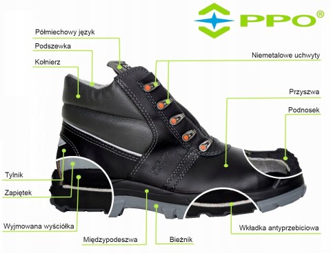 Buty trzewiki ochronne PPO 705 S3 Buty trzewiki ochronne PPO 705 S3