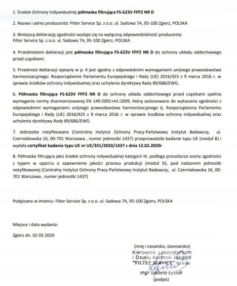 WYSYŁKA GRATIS 400 SZTUK maska półmaska przeciw pyłowa FFP2 623V POLSKA WYSYŁKA GRATIS 400 SZTUK maska półmaska przeciw pyłowa FFP2 623V POLSKA