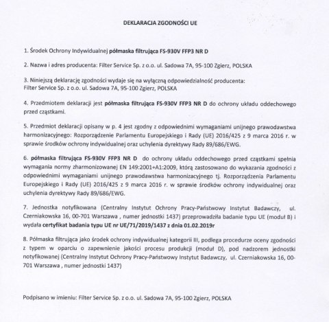 Maska półmaska FFP3 przeciw wirusowa HERMETYCZNA Maska półmaska FFP3 przeciw wirusowa HERMETYCZNA
