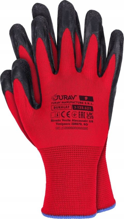 Rękawice Jurav J-BUKALAT CB powlekane latexem rozmiar 9 -240 par Rękawice Jurav J-BUKALAT CB powlekane latexem rozmiar 9 -240 par