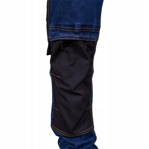 Spodnie jeans robocze do pasa dżinsowe granatowe elastyczne r.52