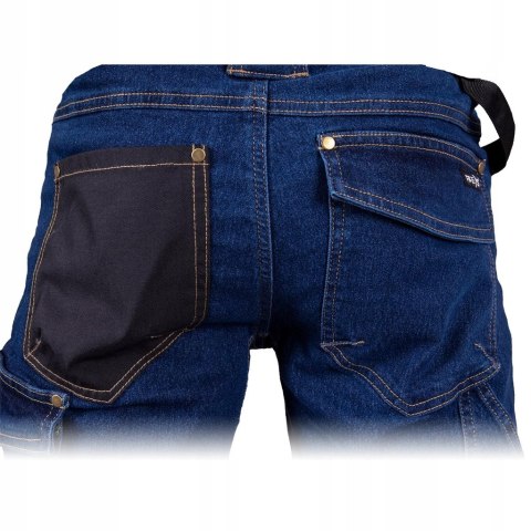 Spodnie jeans robocze do pasa dżinsowe granatowe elastyczne r.58